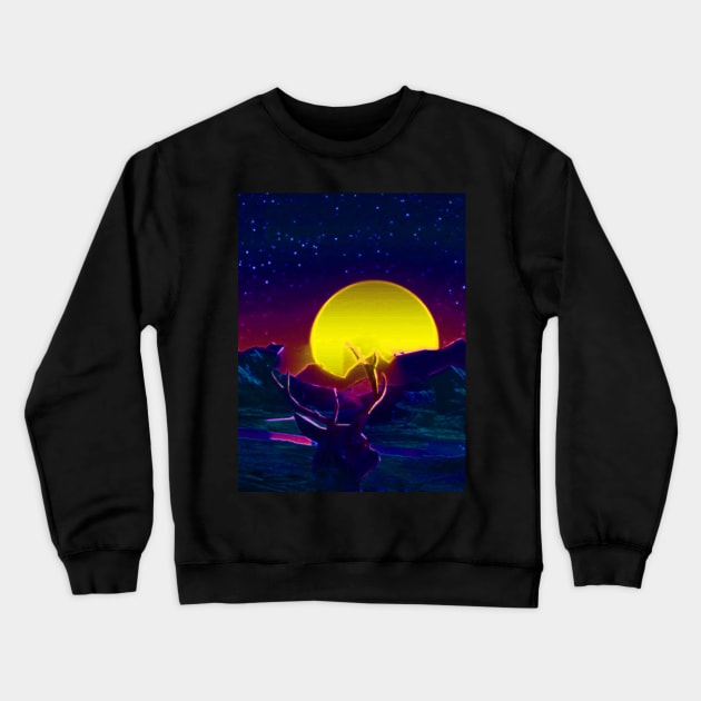 Deer Sun 3 Crewneck Sweatshirt by Popartela45